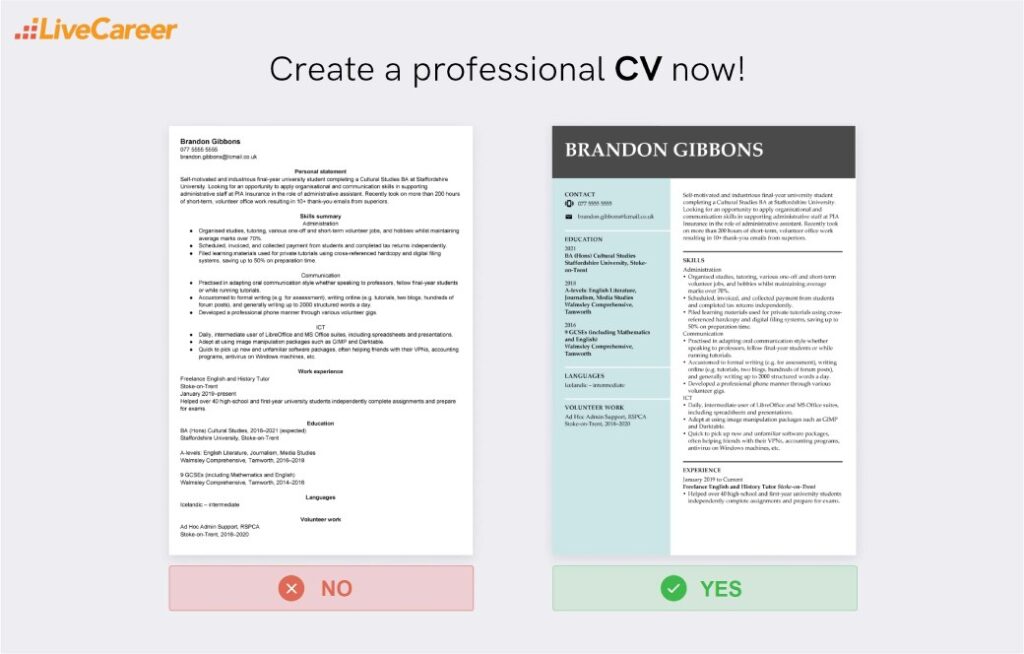 how to write a cv for a job